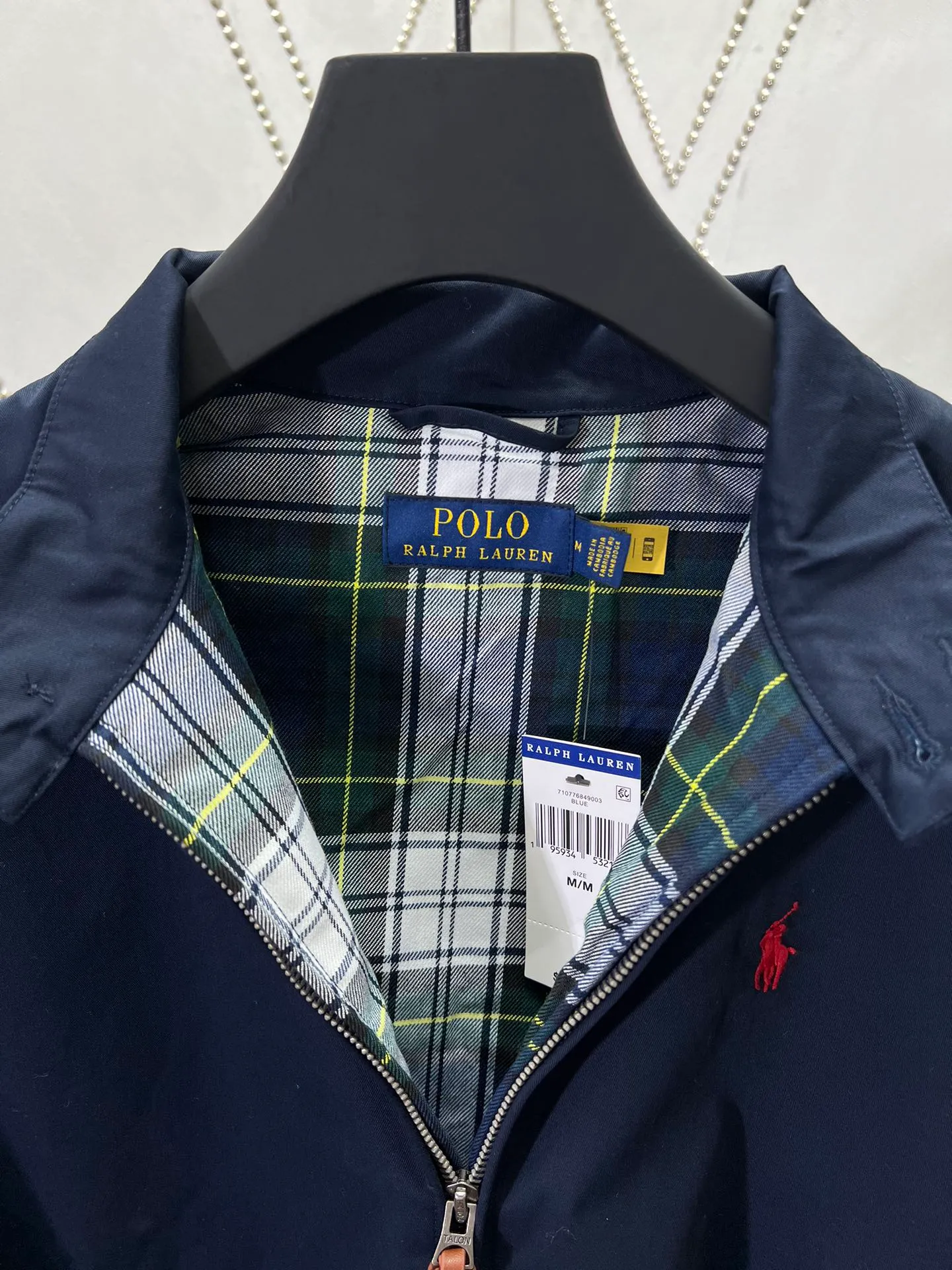 P550 Polo 25ss new solid color stand collar zipper long sleeve jacket men's navy blue code number: S.M.L.XL.XXL.